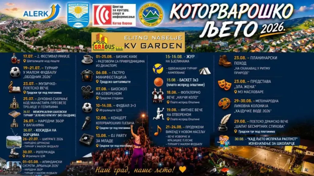 Kotorvaroško ljeto 2026 – naš grad, naše ljeto